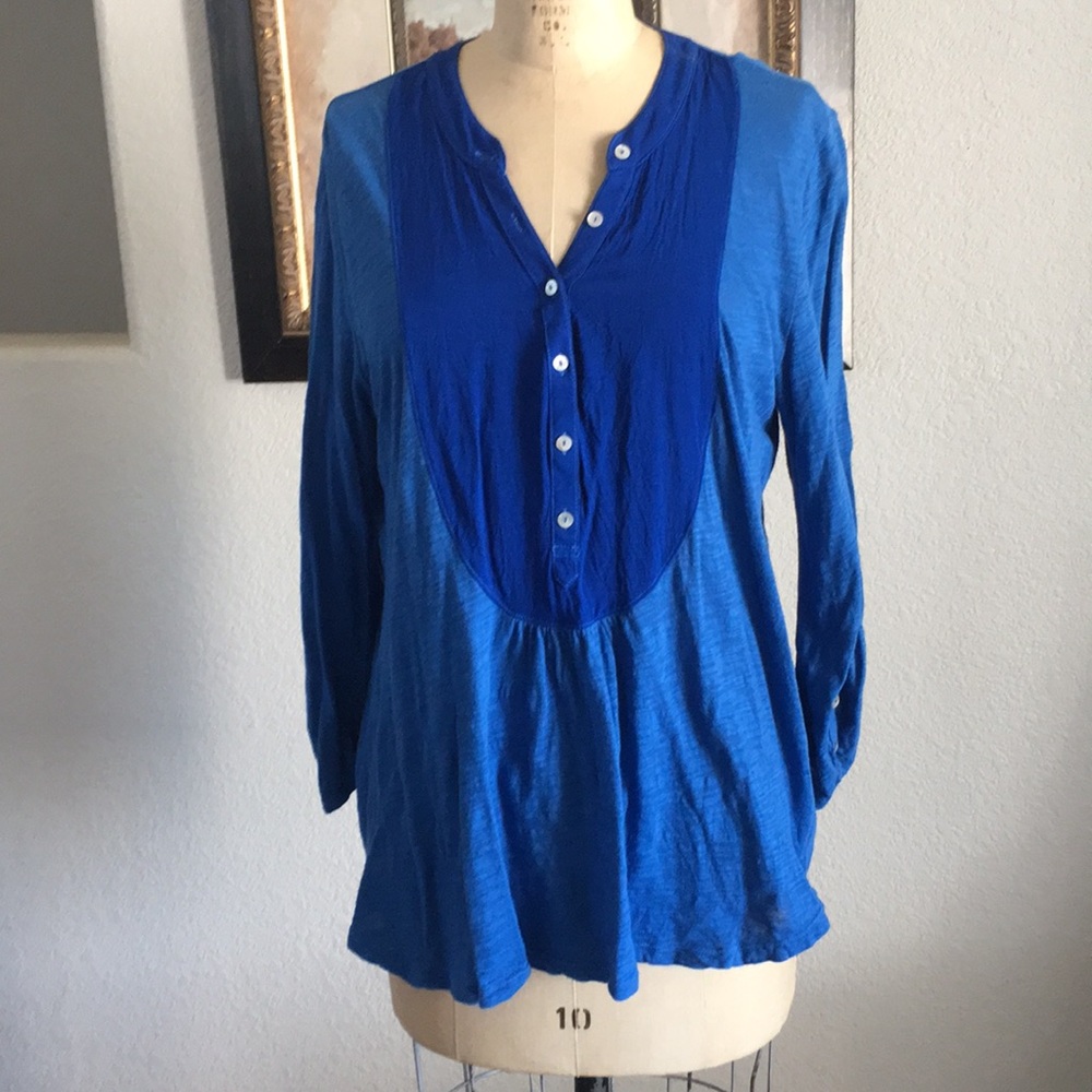 Meadow Rue from Anthropologie blue shirt